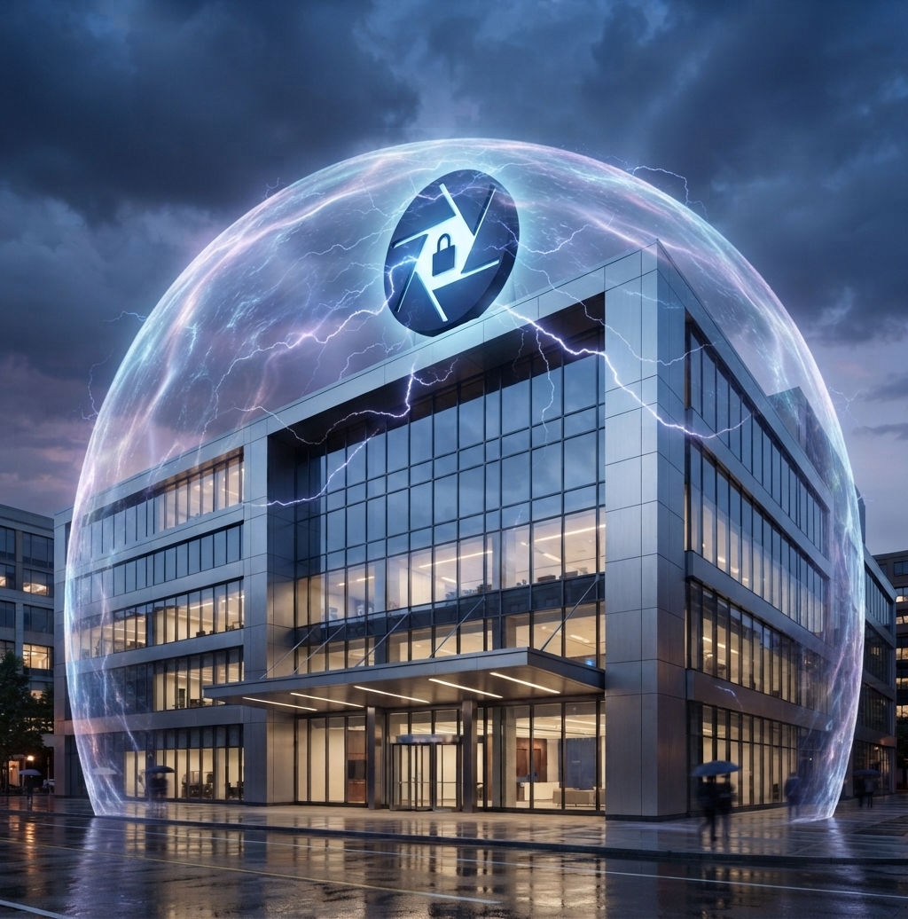 A commercial office building protected by Priority Lock and Security